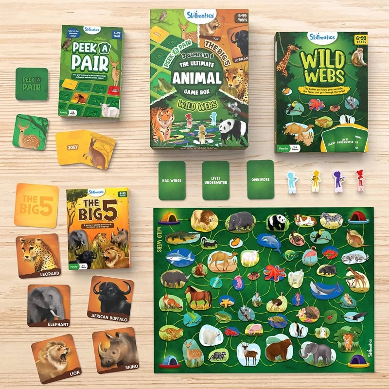 Skillmatics 3in1 The Ultimate Animal Game Box Board Games For Ages 6 