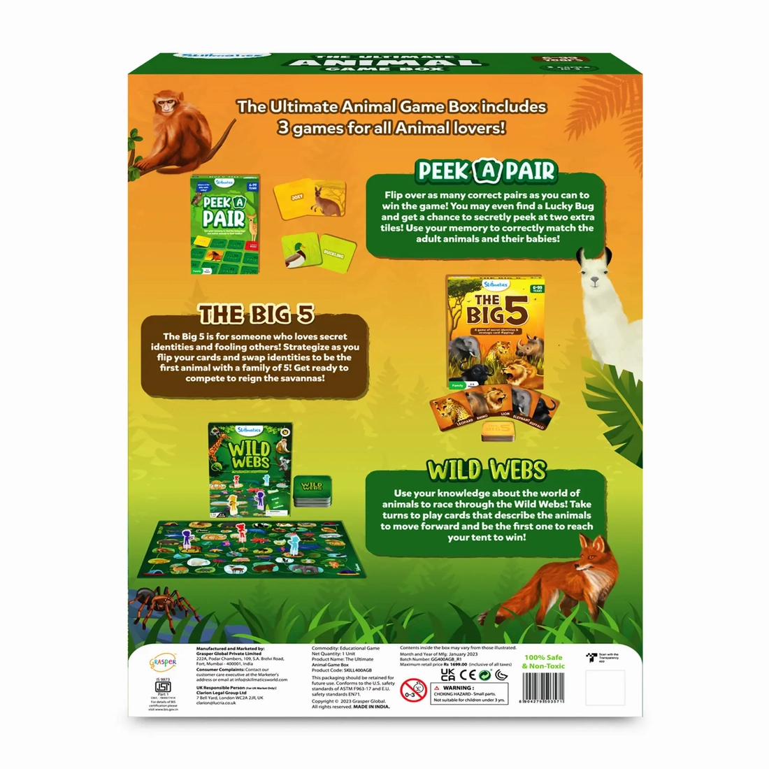 Skillmatics 3in1 The Ultimate Animal Game Box Board Games For Ages 6 