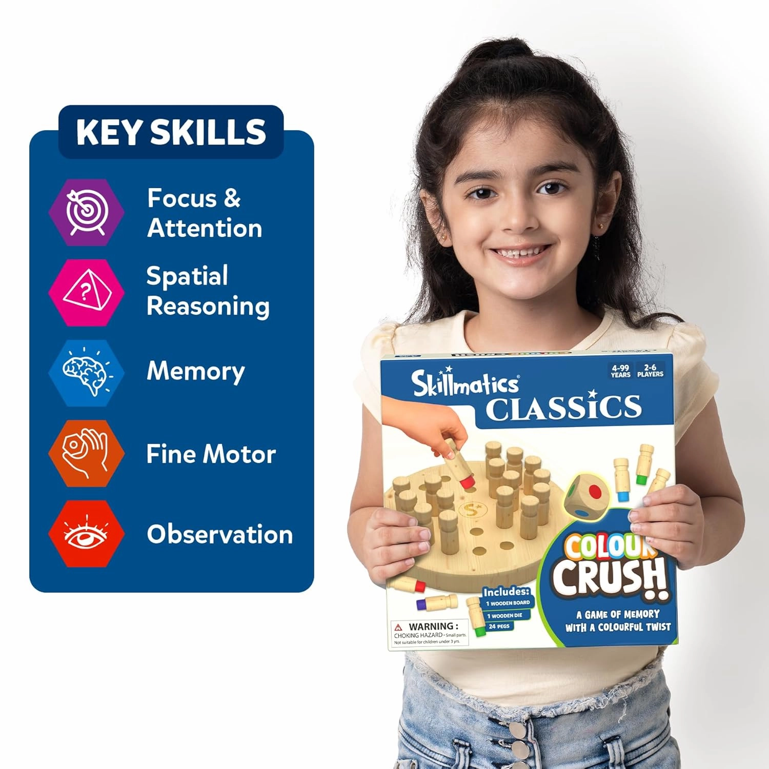 Skillmatics Colour Crush - Thrilling Memory Challenge, Fast-Paced Board & Travel Game For Ages 4 