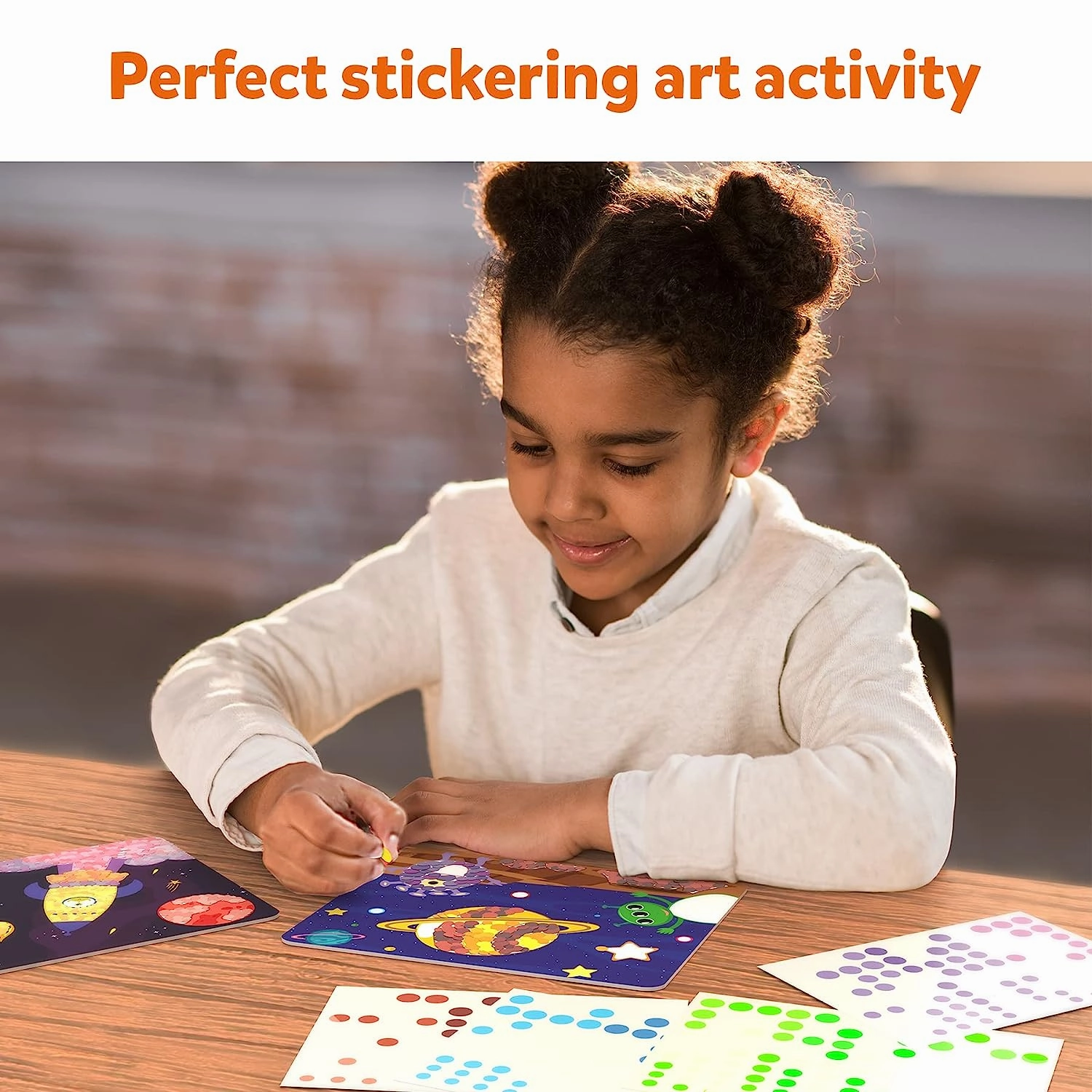 Skillmatics Dot It Outer Space - No Mess Sticker Art Gift Kit for Ages 3-7 Years