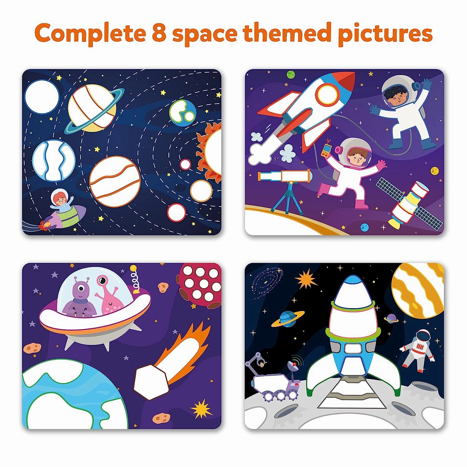 Skillmatics Dot It Outer Space - No Mess Sticker Art Gift Kit for Ages 3-7 Years
