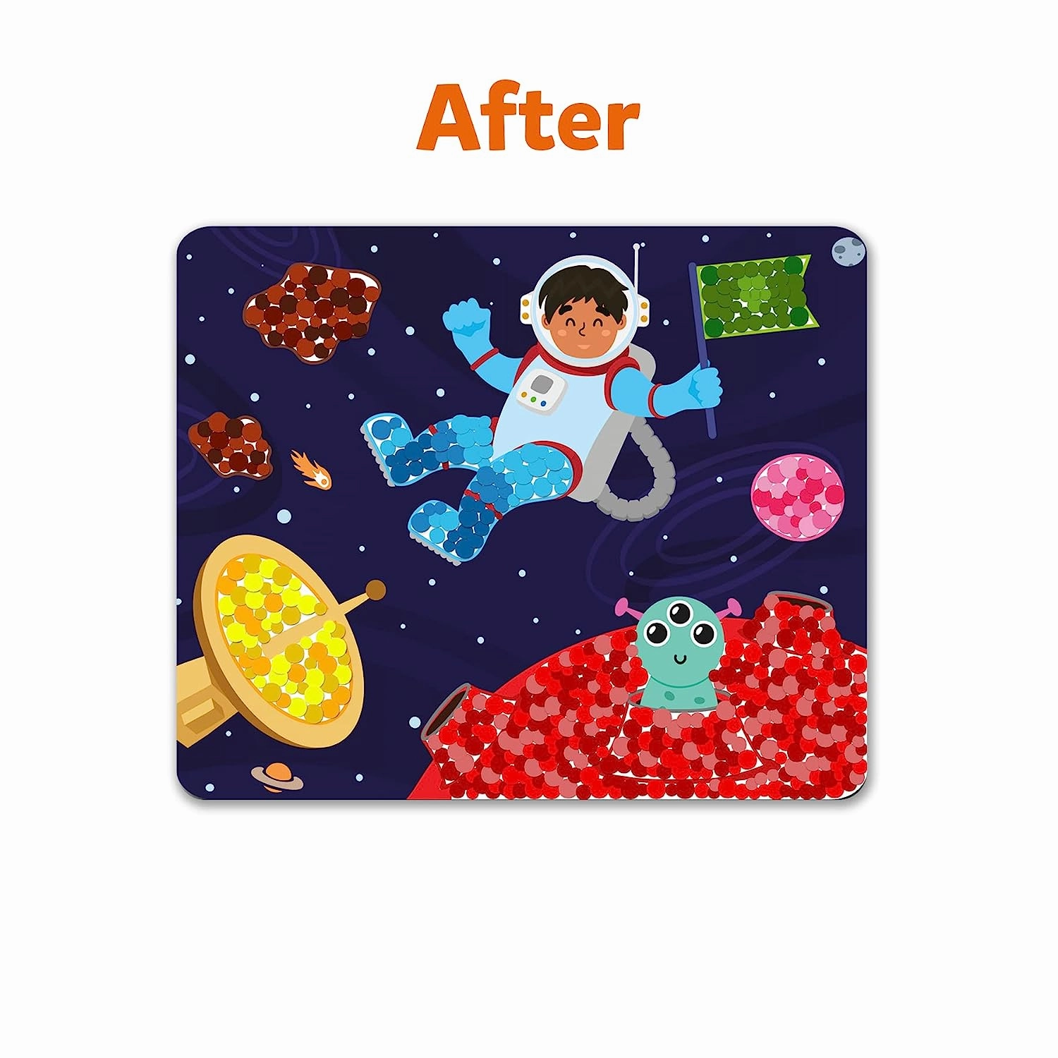 Skillmatics Dot It Outer Space - No Mess Sticker Art Gift Kit for Ages 3-7 Years
