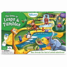 Skillmatics Leaps & Tumbles Race Through The Land of Animal Adventures Classic Board Game for Ages 3-7 Years