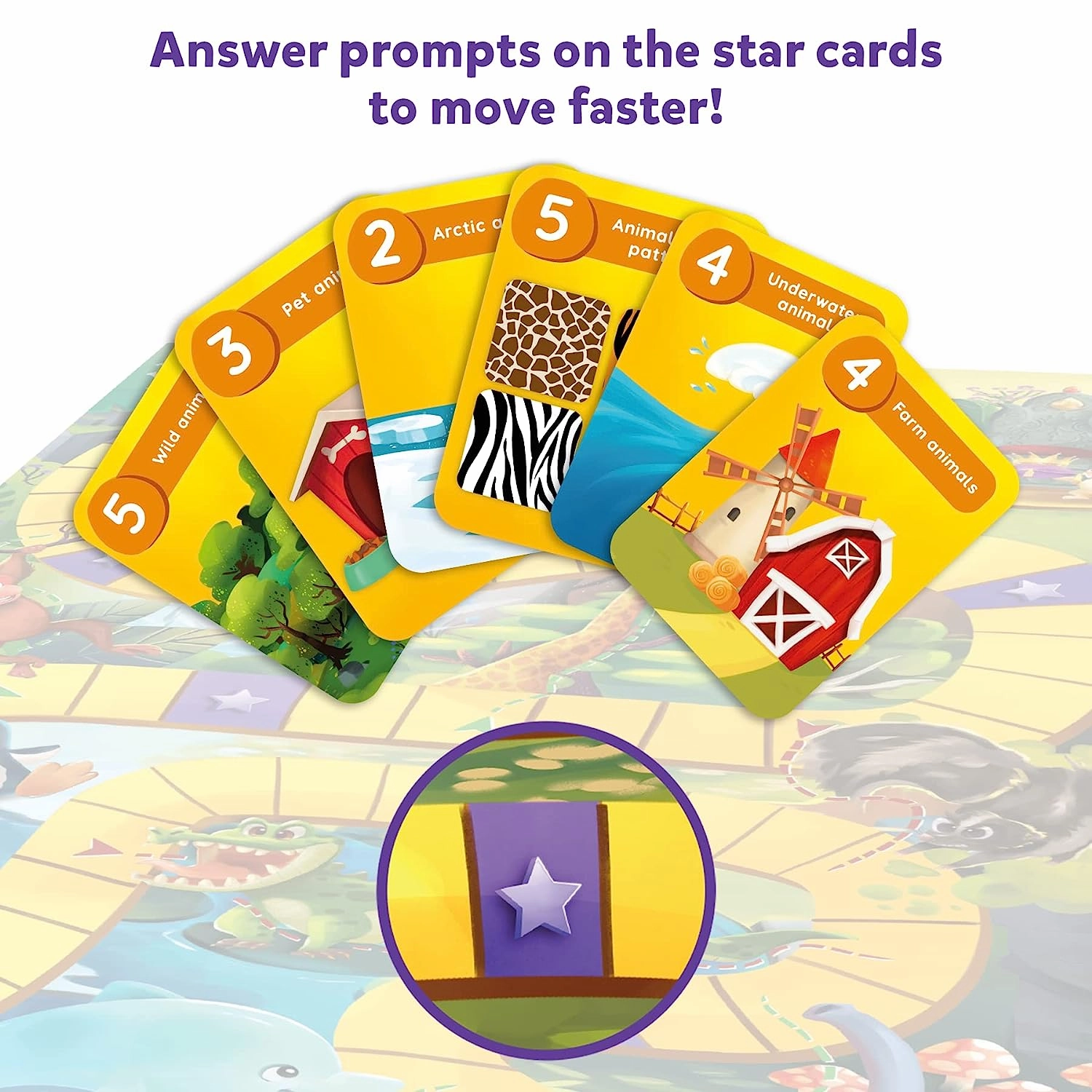 Skillmatics Leaps & Tumbles Race Through The Land of Animal Adventures Classic Board Game for Ages 3-7 Years