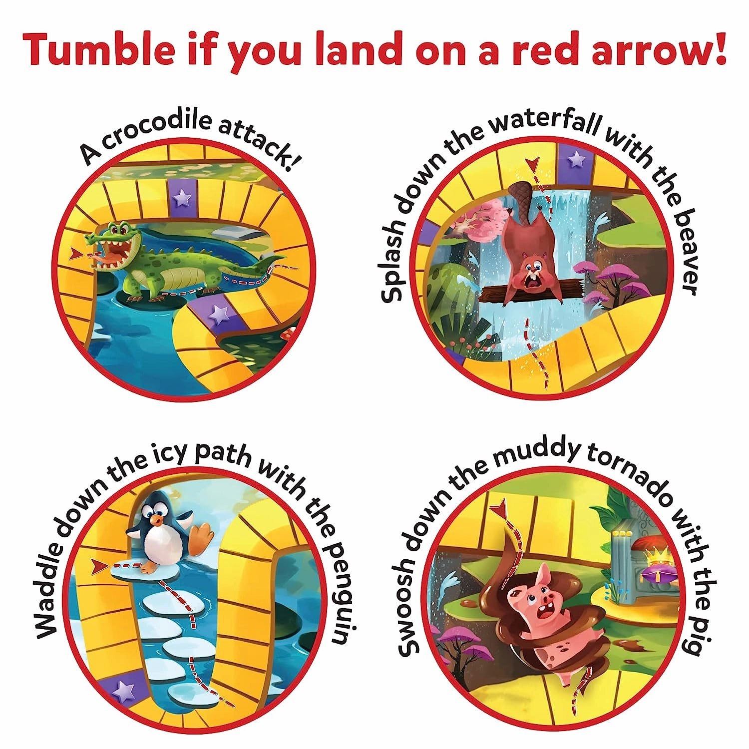 Skillmatics Leaps & Tumbles Race Through The Land of Animal Adventures Classic Board Game for Ages 3-7 Years