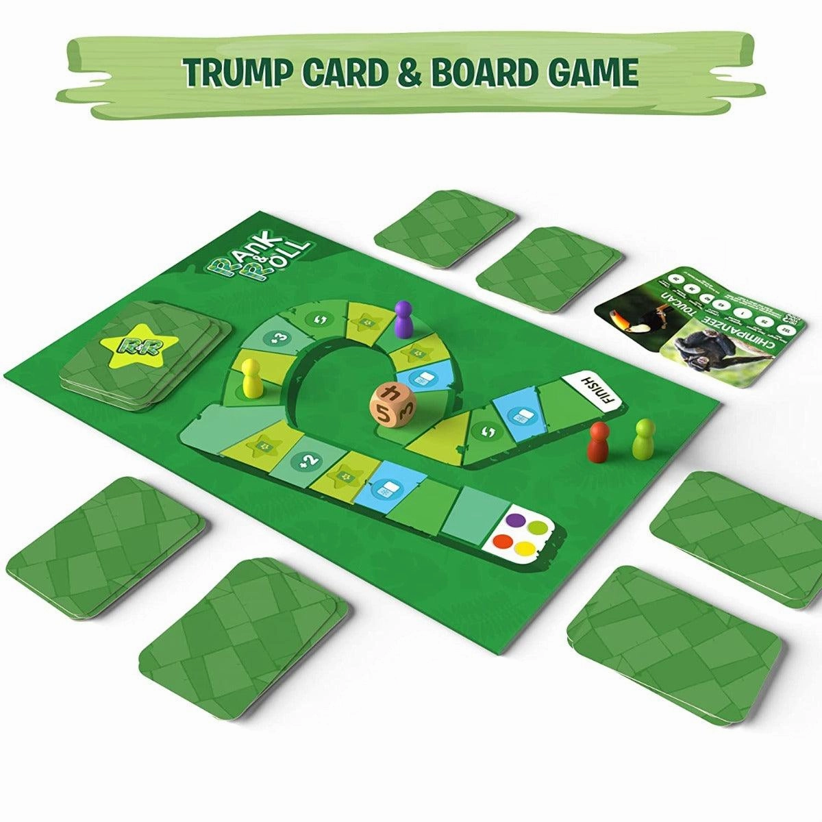 Skillmatics Rank & Roll Amazing Animals - Trump Card Board Game For Ages 8 