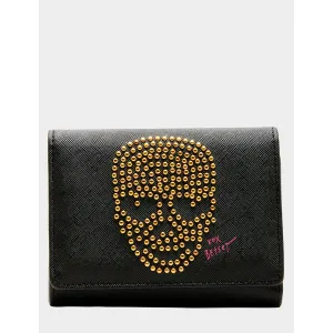 Skull Boss Trifold Wallet Black Betsey Johnson Jewelry