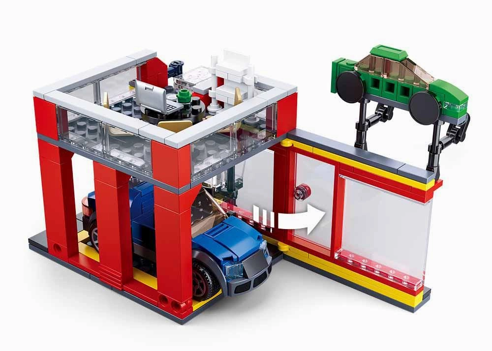 Sluban Town Automobile Sales Service Shop Building Blocks For Ages 6 