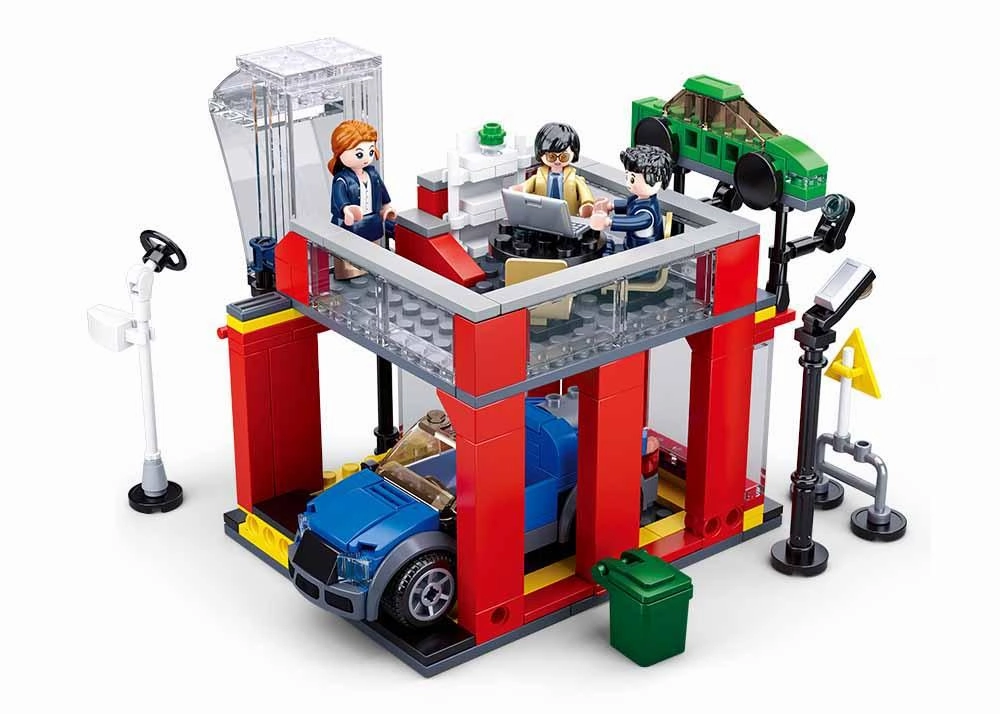 Sluban Town Automobile Sales Service Shop Building Blocks For Ages 6 
