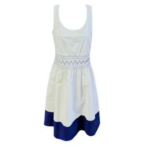 Smocked Poplin Dress in Fresh White 
 Designer Kate Spade, Size XS Kate Spade Bags