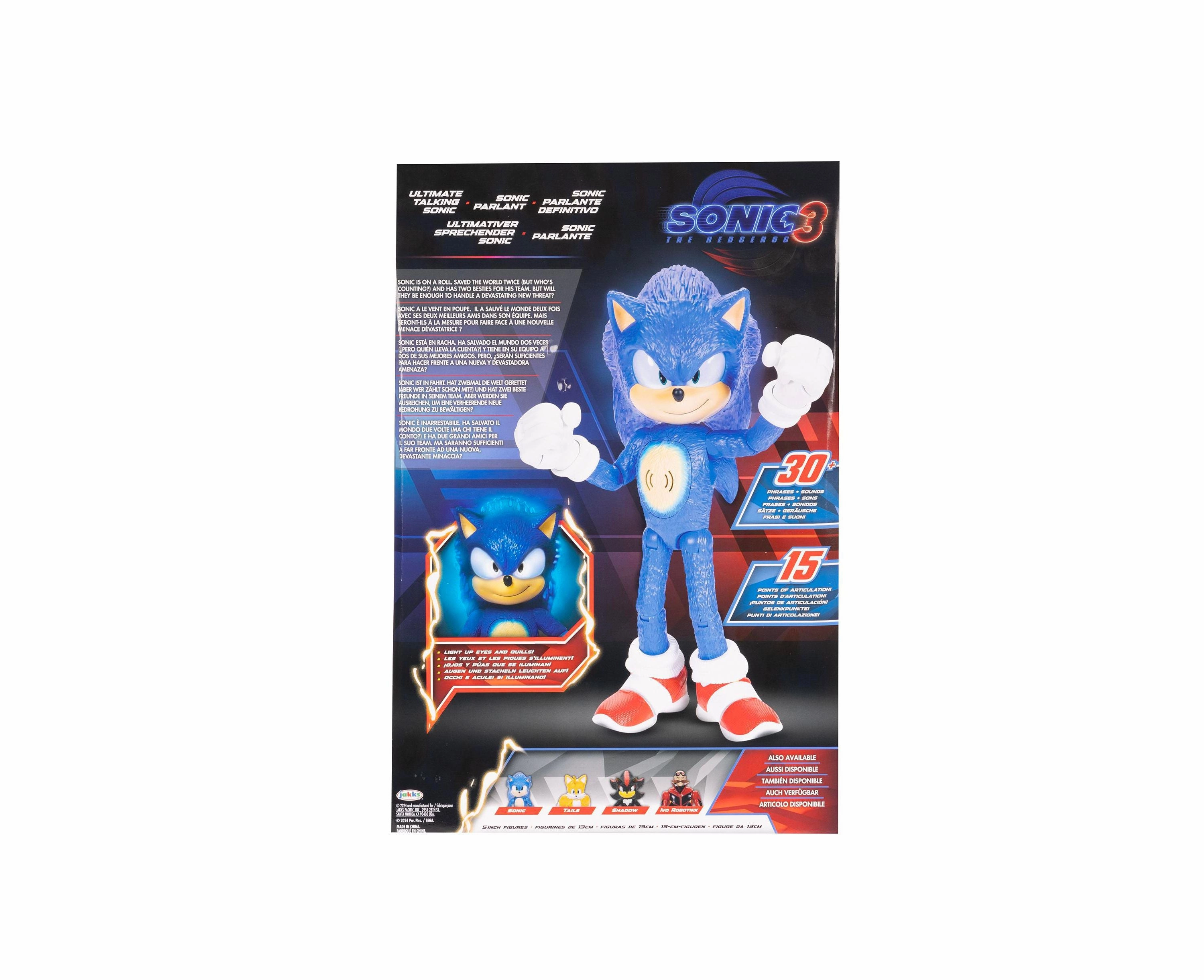 Sonic 3 Movie Feature Sonic 12" Action Figure
