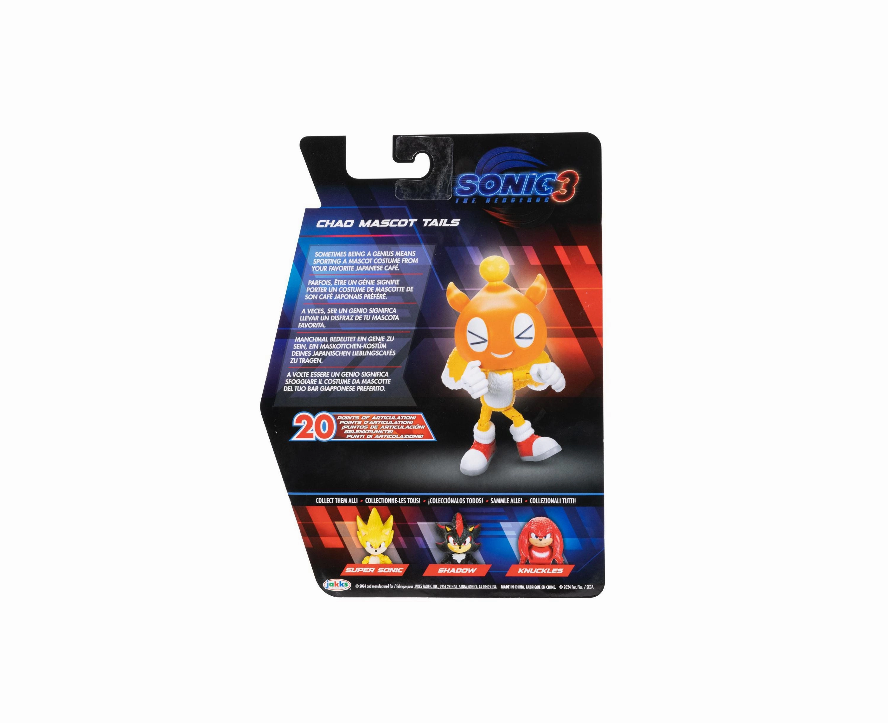 Sonic Tails with Chao Hat Action Figure, 5-Inch Movie Edition
