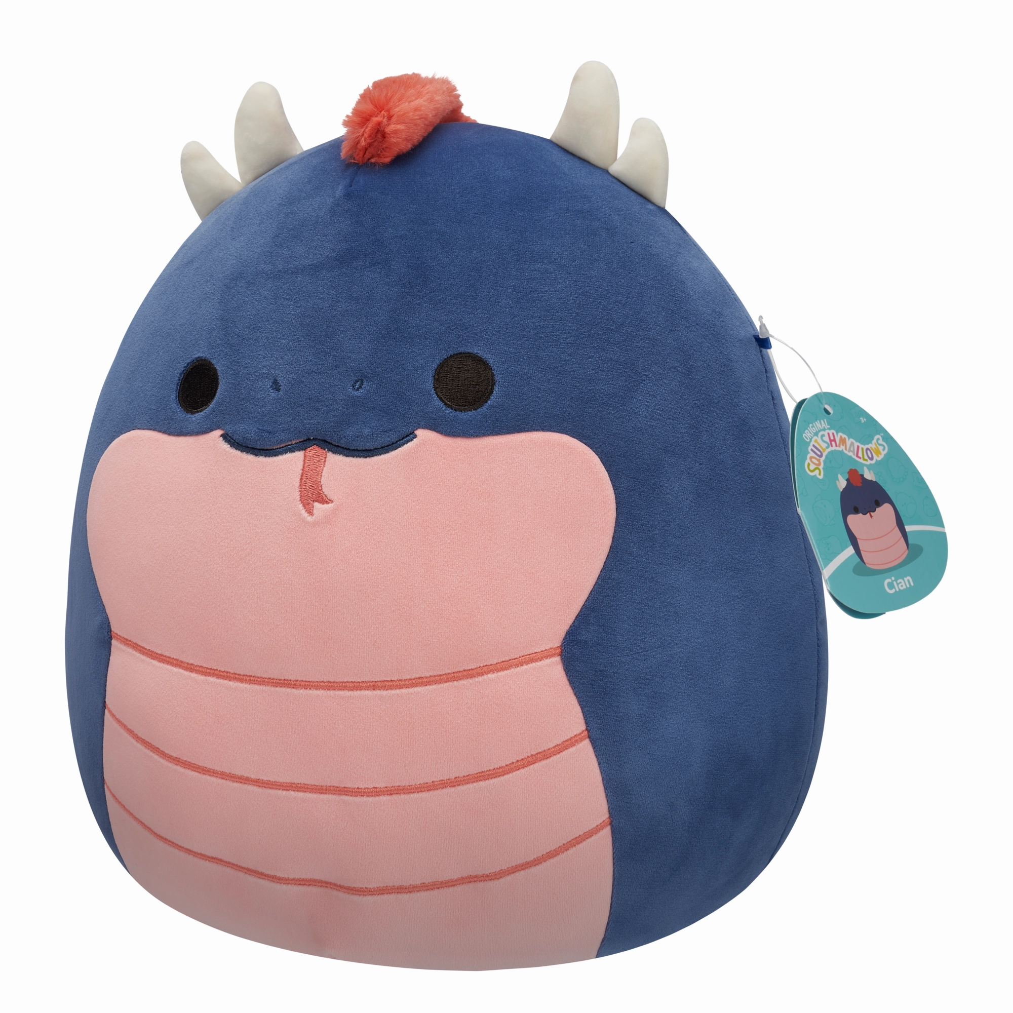 Squishmallows 12 Inch Plush S20 Cian Navy Basilisk With Coral Belly