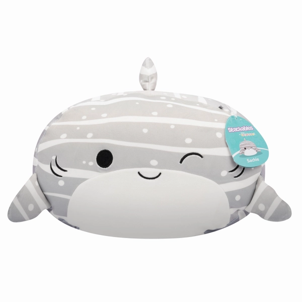 Squishmallows 12 Inch S20 Stackables Sachie Grey Striped Whale Shark