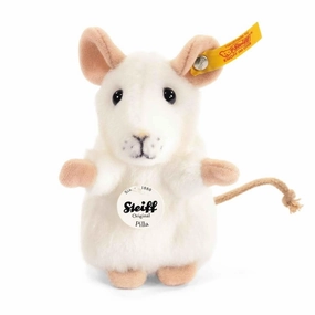 Steiff 10cm Pilla Mouse White Woven Fur Soft Toy Suitable from Birth