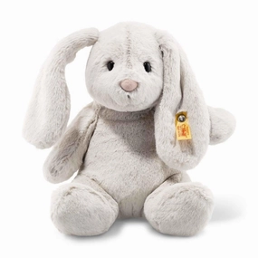 Steiff 28cm Hoppie Rabbit Light Grey Plush Toy Suitable from Birth