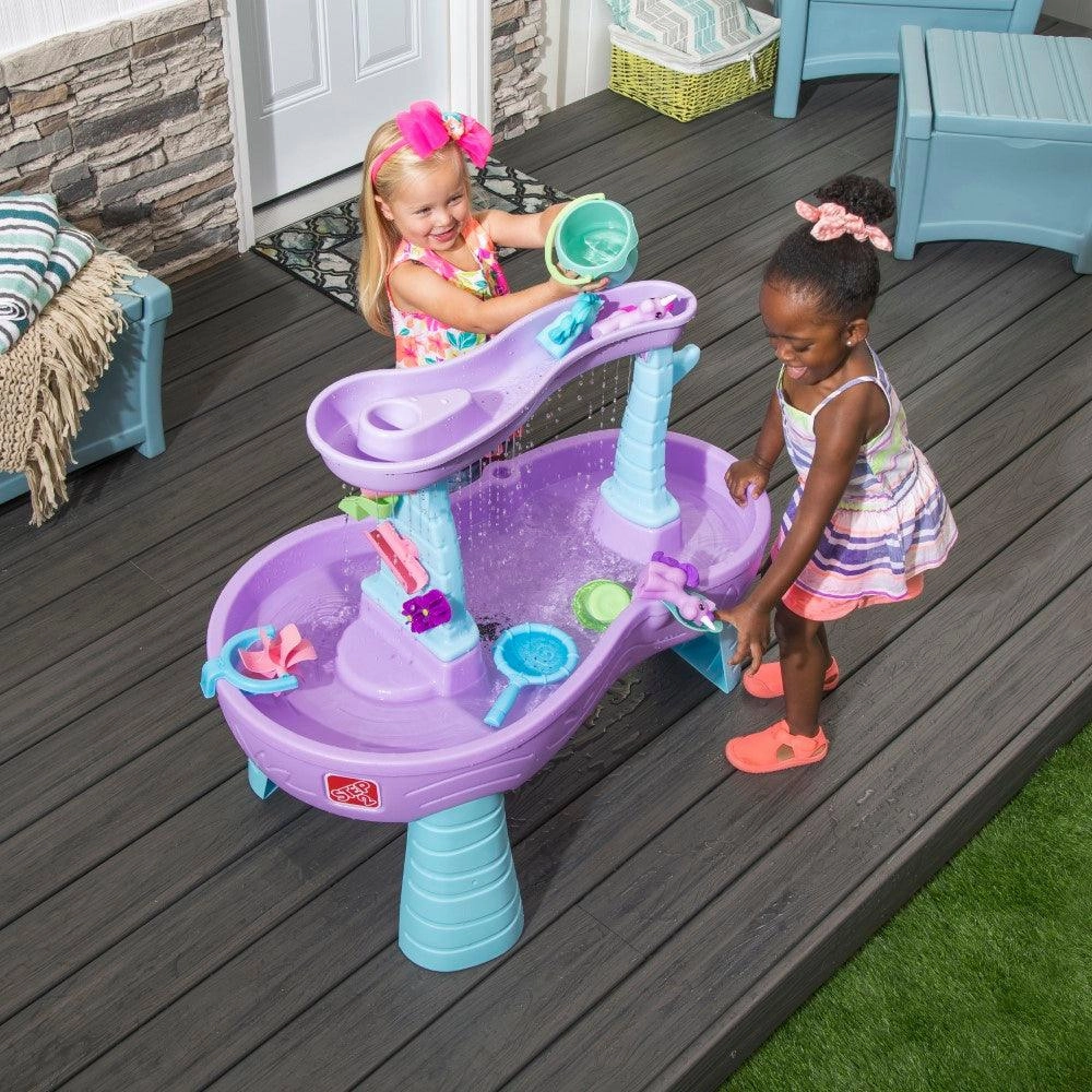 Step2 Rain Showers & Unicorns Water Table Kids Water Play Table with 13-Pc Unicorn Toy Accessory Set, Purple