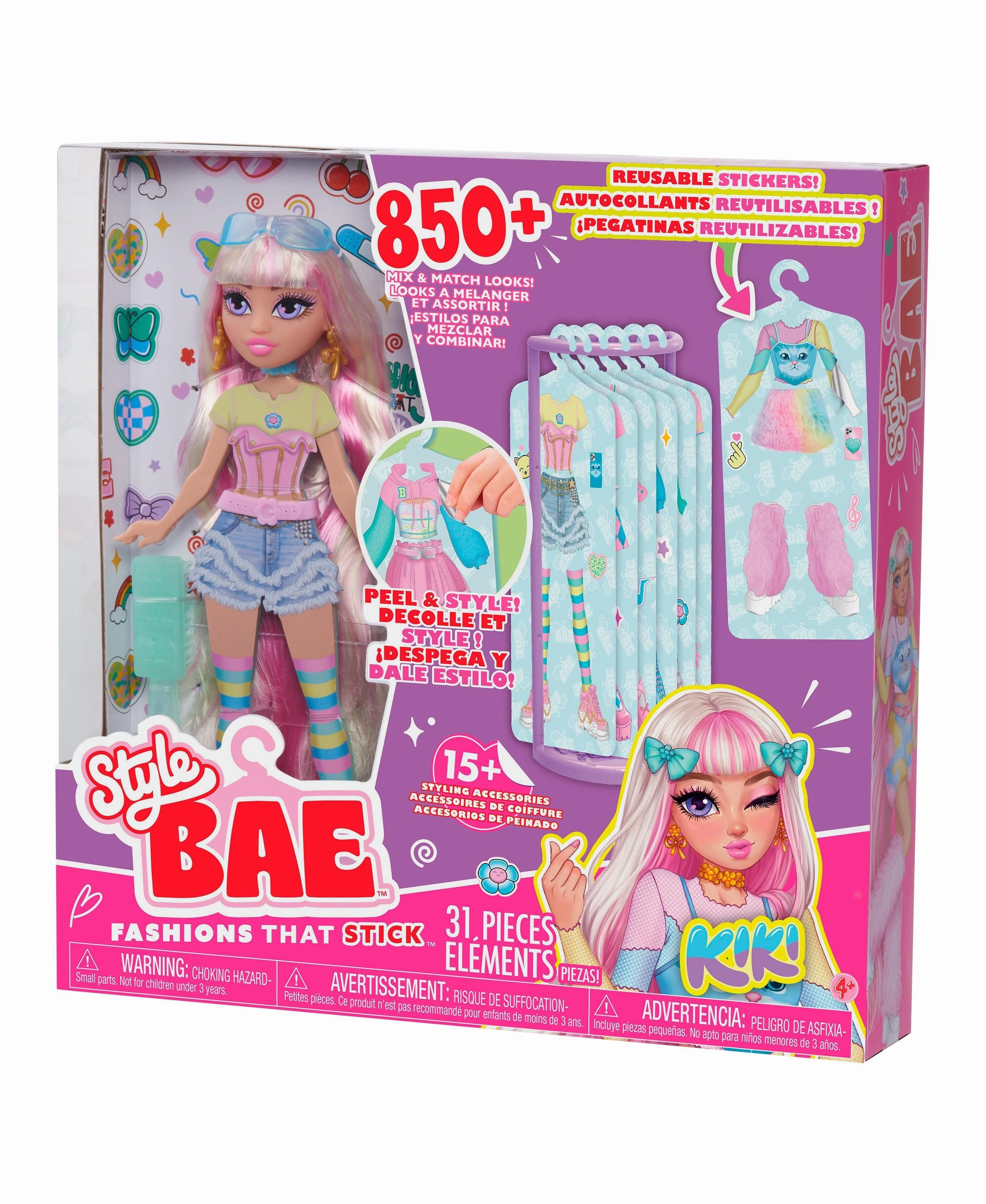 Style Bae Kiki 10" Fashion Doll with Reusable Sticker Outfits and Accessories