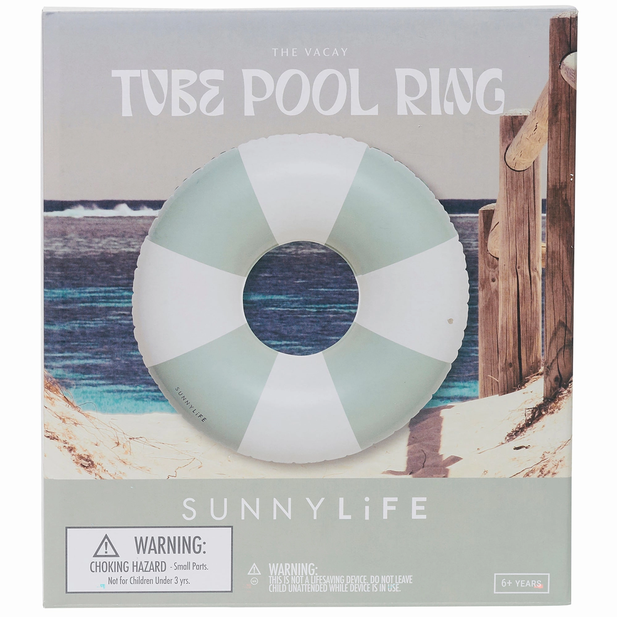 Sunnylife 41 Inch Olive Stripe Inflatable Pool Tube Float
