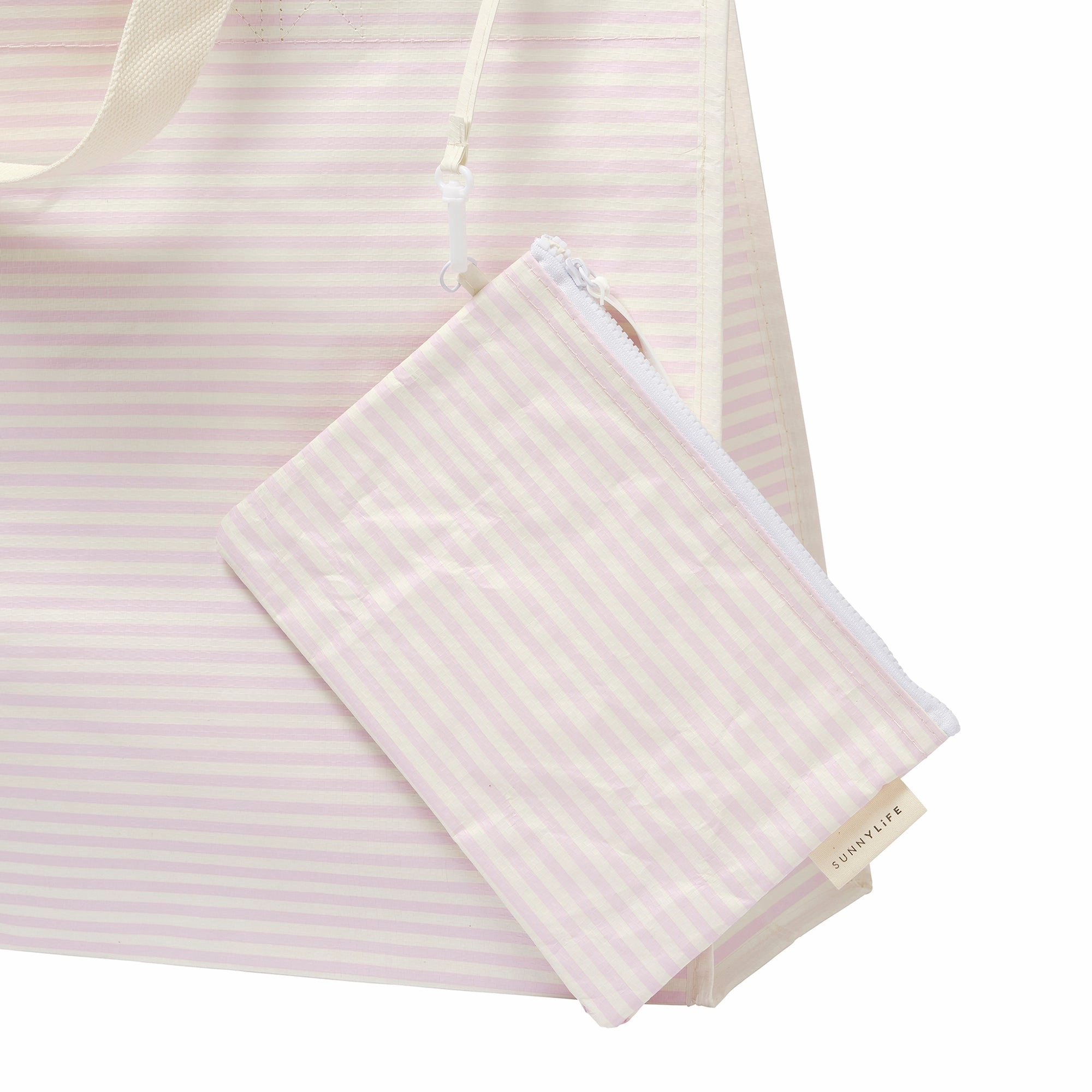 Sunnylife Carryall Beach Bag Lazy Days Pink Stripe - Oversized Waterproof Tote