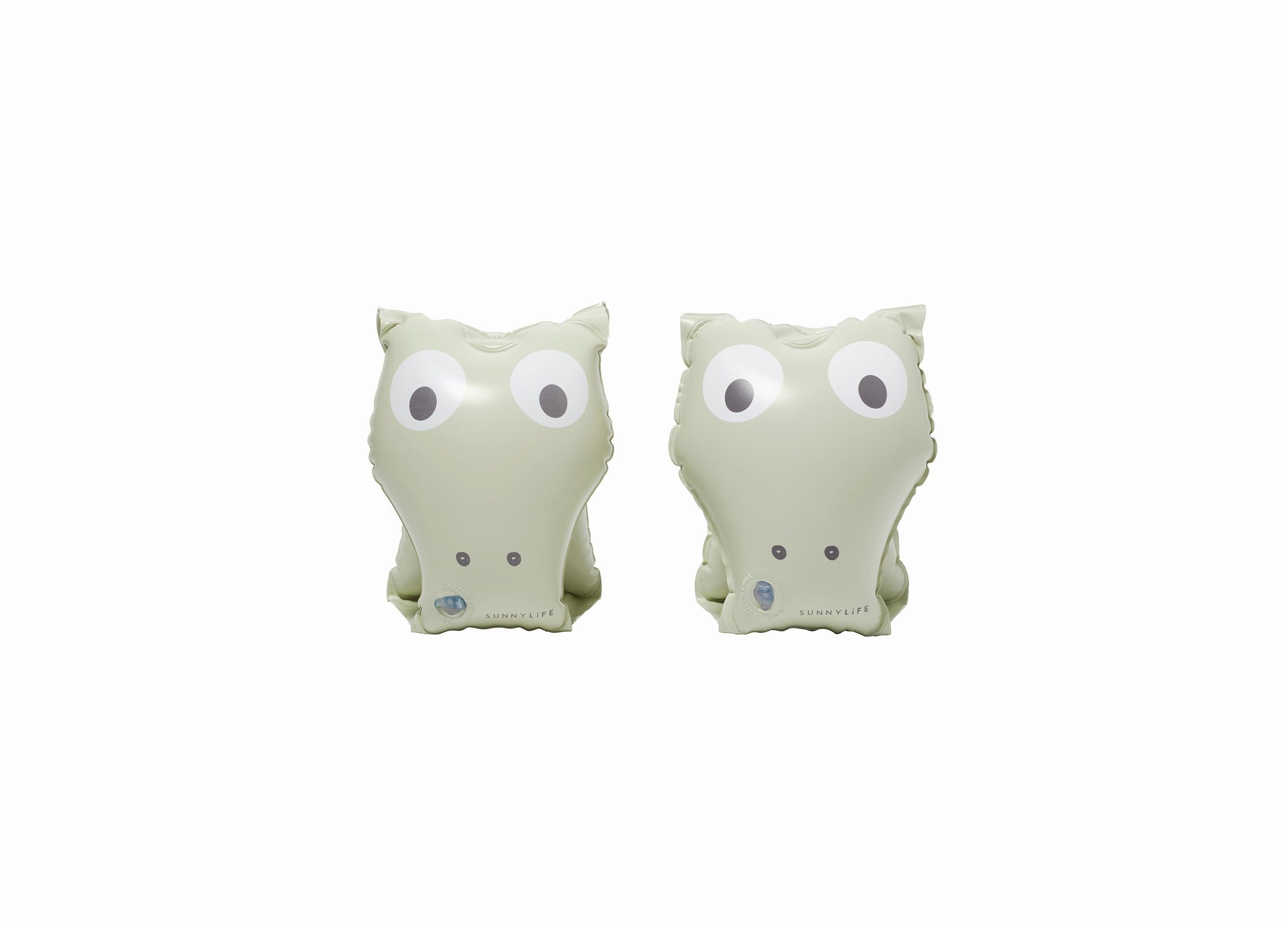 Sunnylife Kids Light Khaki Inflatable Arm Bands - Cookie The Croc - Ages 3-6