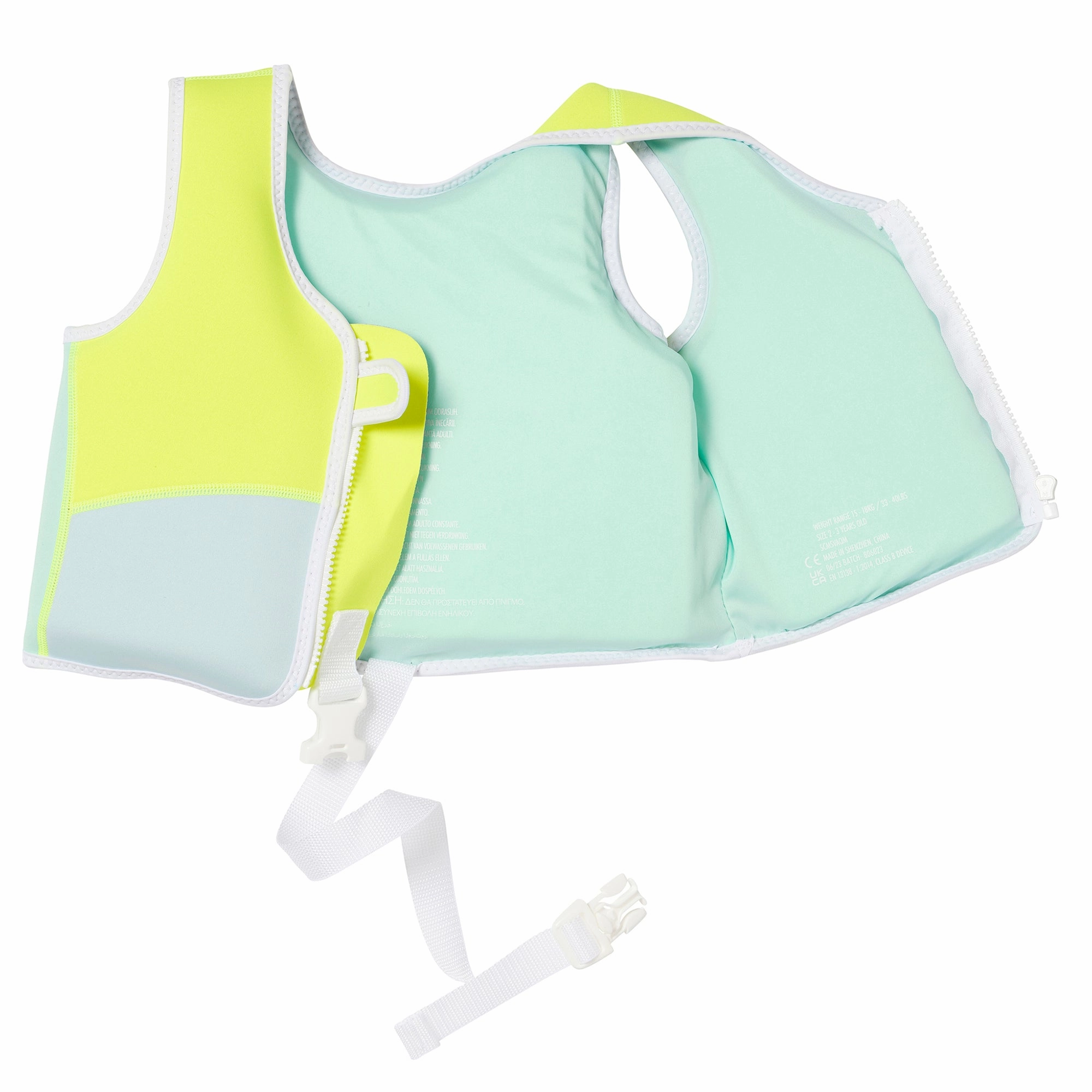 Sunnylife Kids Swim Vest Salty the Shark, Neon Yellow, Ages 2-3