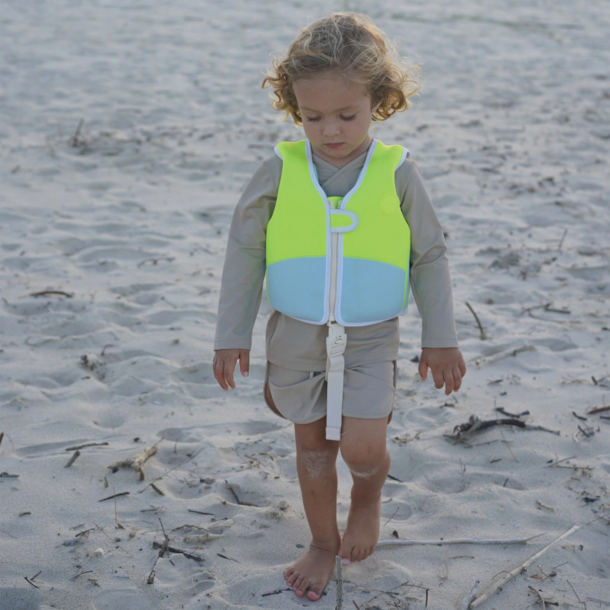 Sunnylife Kids Swim Vest Salty the Shark, Neon Yellow, Ages 2-3