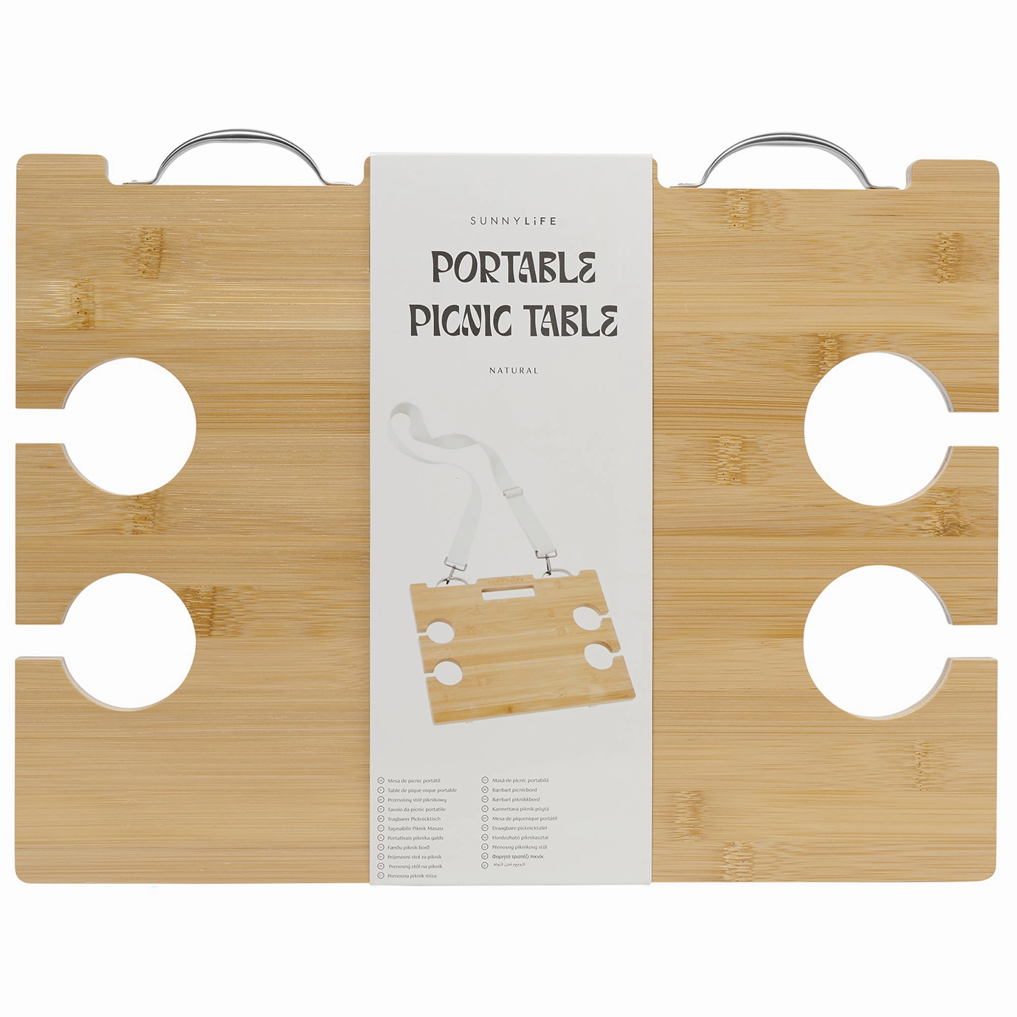 Sunnylife Portable Picnic Table  Le Weekend Natural Bamboo