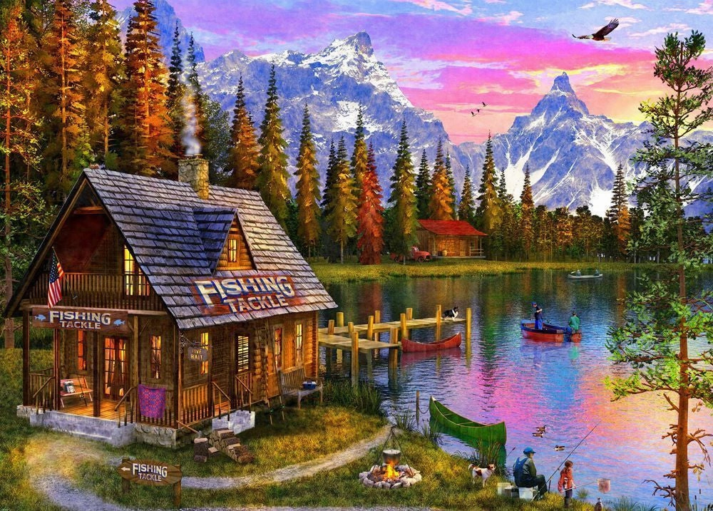 SUNSETS SERIES 3 AT THE FISHING HUT 1000 PIECE PUZZLE