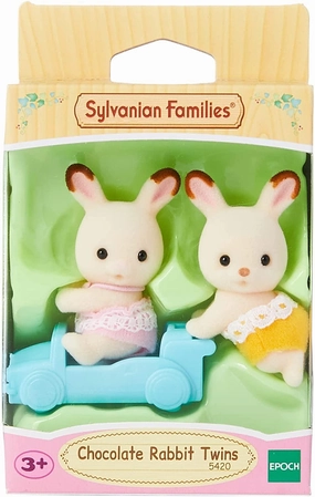 Sylvanian Families Chocolate Rabbit Twins Toy Playset for Age 3 and Up