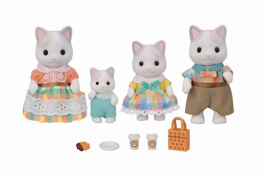 Sylvanian Families Latte Cat Family Toy Playset for Ages 3 and Up