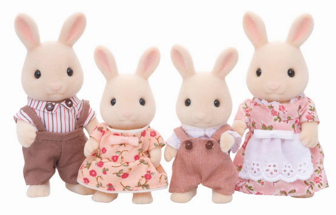 Sylvanian Families Milk Rabbit Family Toy Playset for Ages 3 and Up