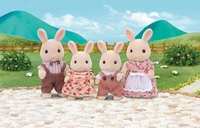 Sylvanian Families Milk Rabbit Family Toy Playset for Ages 3 and Up