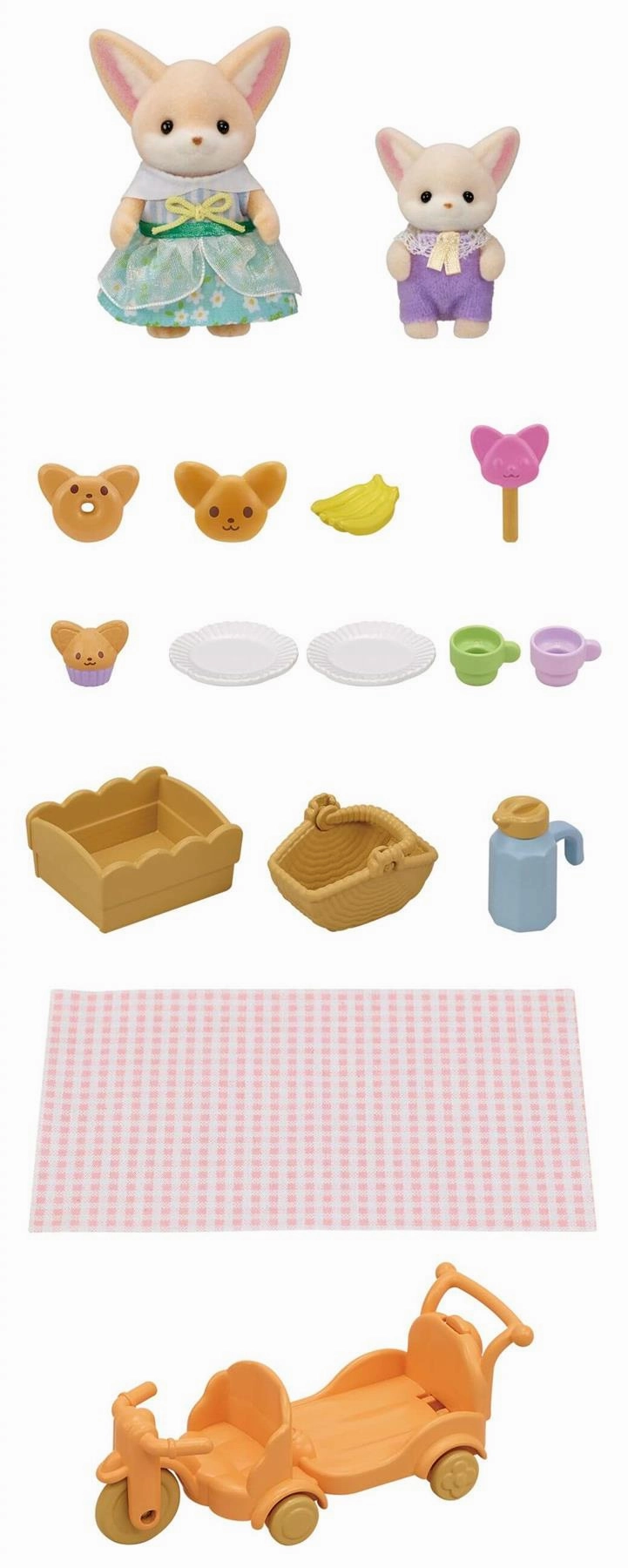 Sylvanian Families Sunny Picnic Set Fennec Fox Sister & Baby Ages 3 