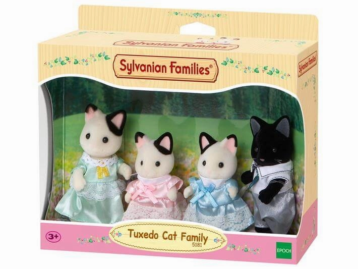 Sylvanian Families Tuxedo Cat Family Toy Playset for Ages 3 and Up