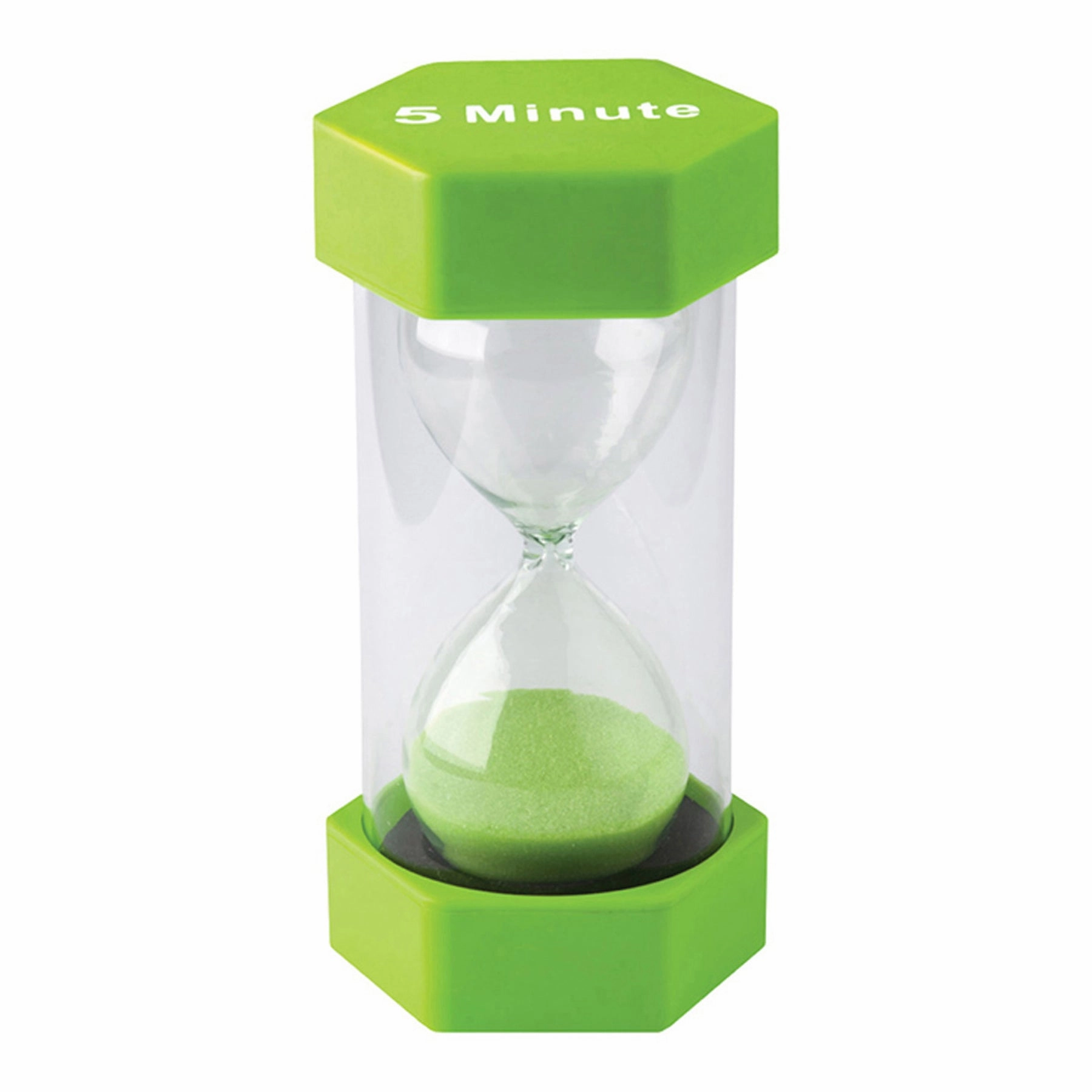 Teacher Created Resources 5-Minute Sand Timer - Large, Lime Green Sand, Pack of 2