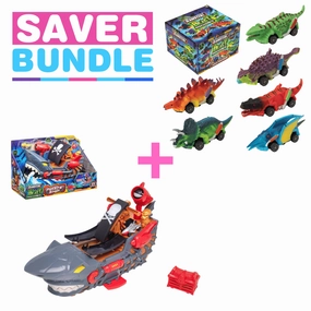 Teamsterz Pirate Ship Car Launcher   Teamsterz Beast Machine Pull-Back Dino Racers - Bundle