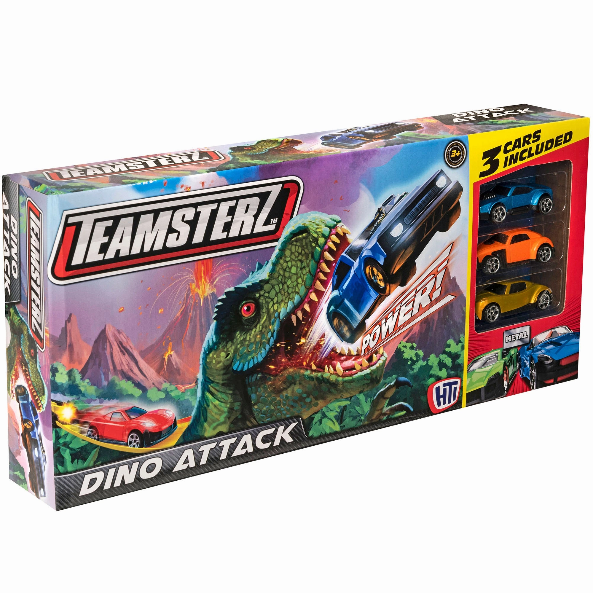 Teamsterz Speed City Dino Attack Racing Track Toy with 3 Cars