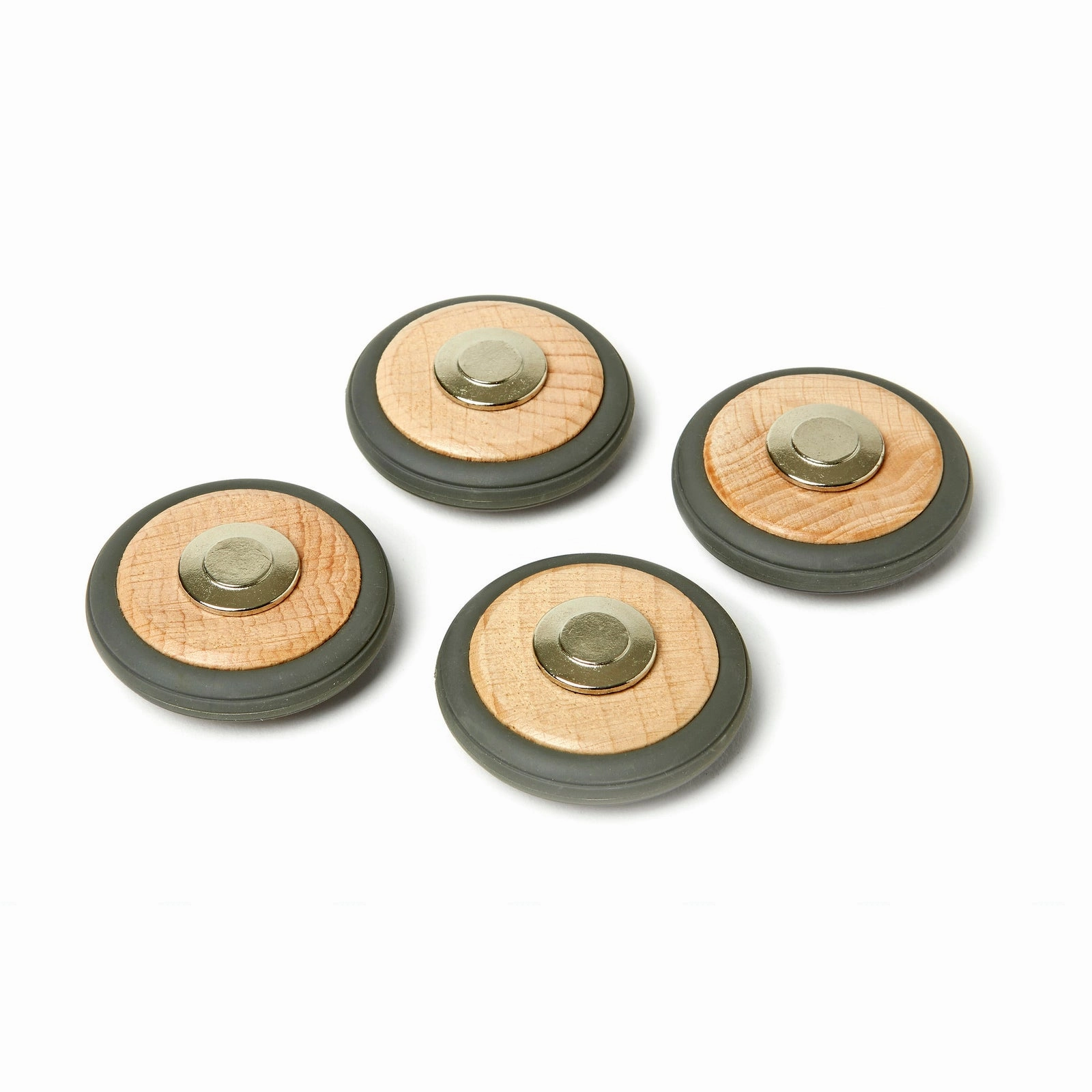 Tegu Magnetic Wooden Blocks, Wheels Accessory Set, 4-Pack