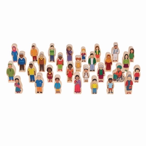 The Freckled Frog My Family 30-Piece Inclusive Wooden Block Set for Toddlers