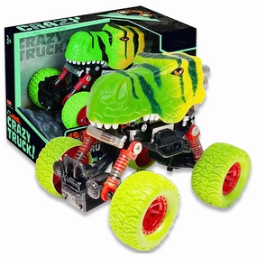 Thin Air Toys Crazy Truck Big Wheels Dinosaur Stunt Truck 4.5"