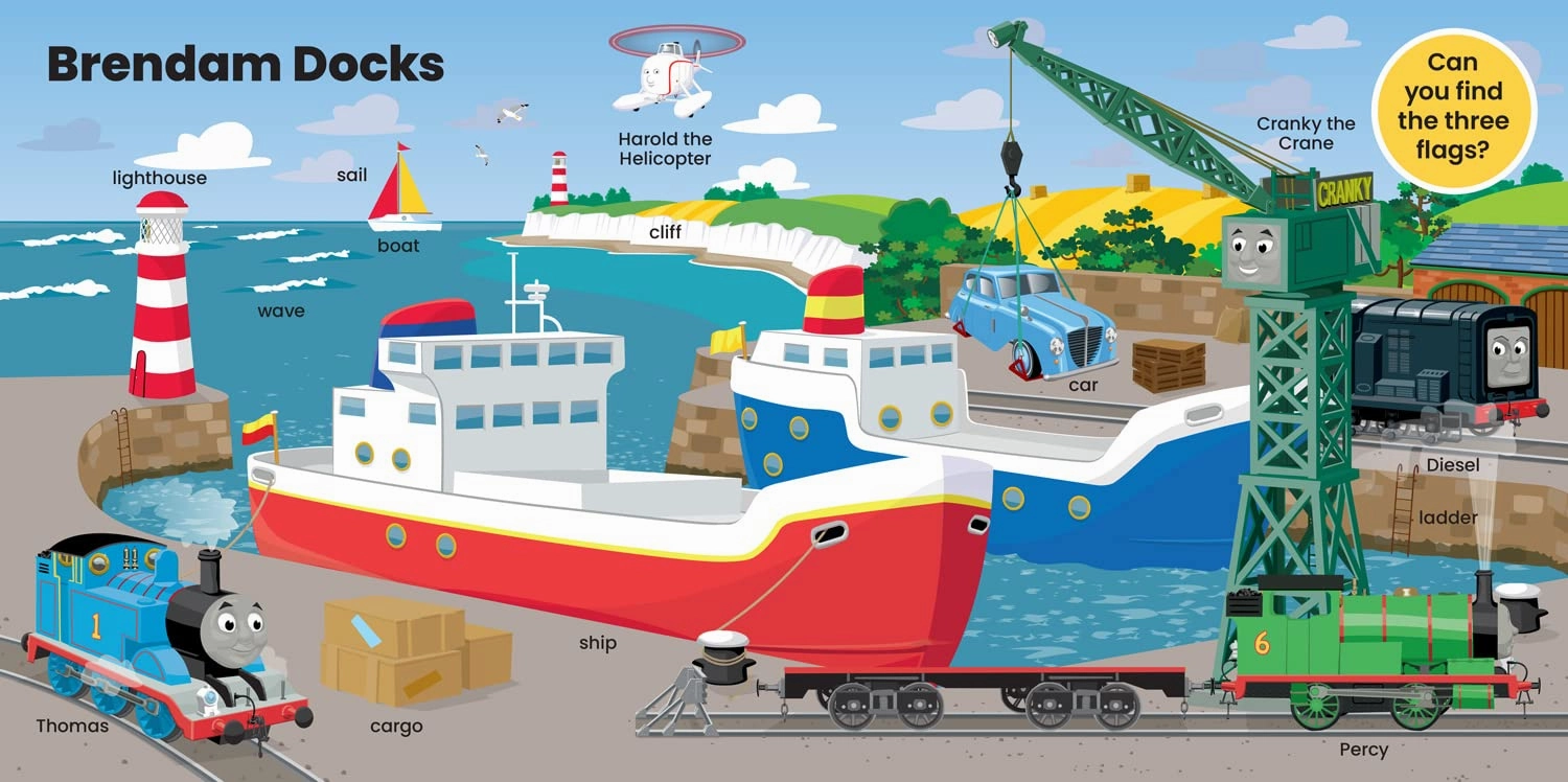 Thomas & Friends: First Words bright and colourful board book for Ages 18 months Above