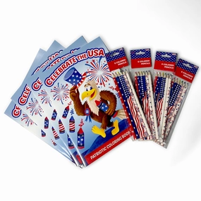 Three Little Twigs Patriotic 8-Piece Coloring Book Bundle for Kids Ages 3 