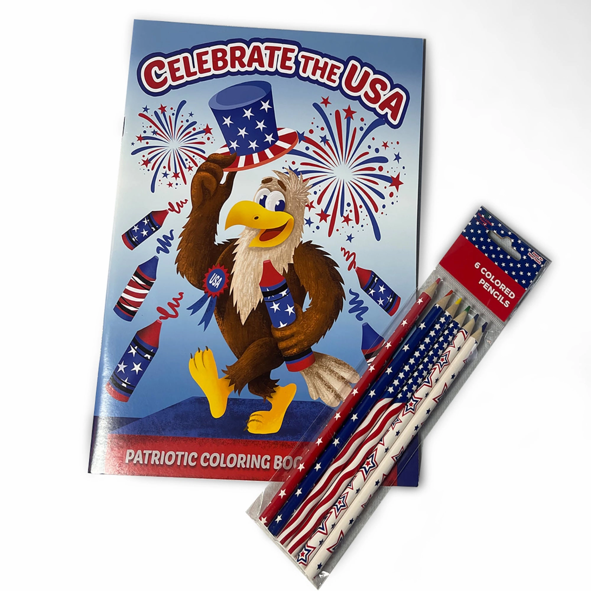 Three Little Twigs Patriotic 8-Piece Coloring Book Bundle for Kids Ages 3 