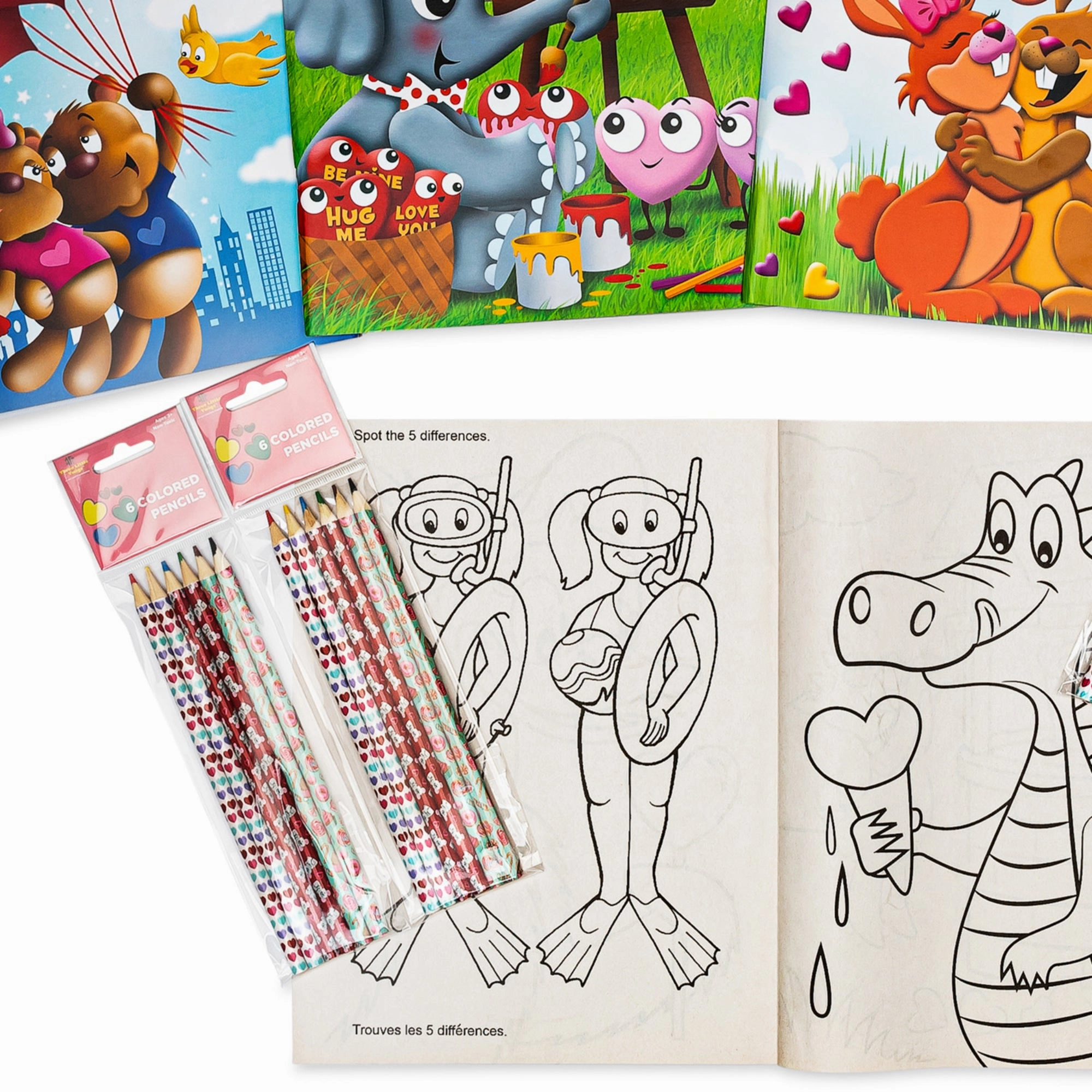Three Little Twigs: Valentine's 8pc Coloring Book Bundle for Kids Age 3 