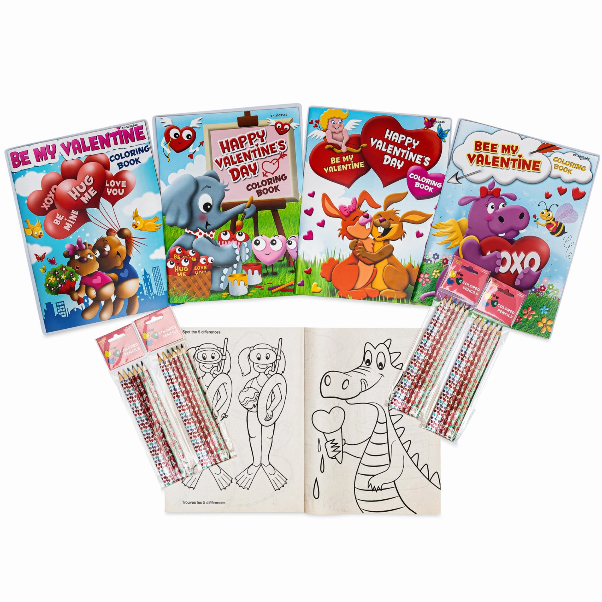Three Little Twigs: Valentine's 8pc Coloring Book Bundle for Kids Age 3 