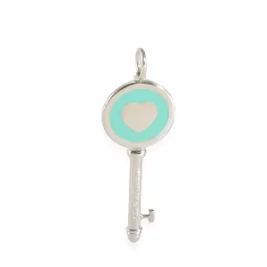 Tiffany & Co. Jewelry Blue Enamel Key Pendant in Sterling Silver
