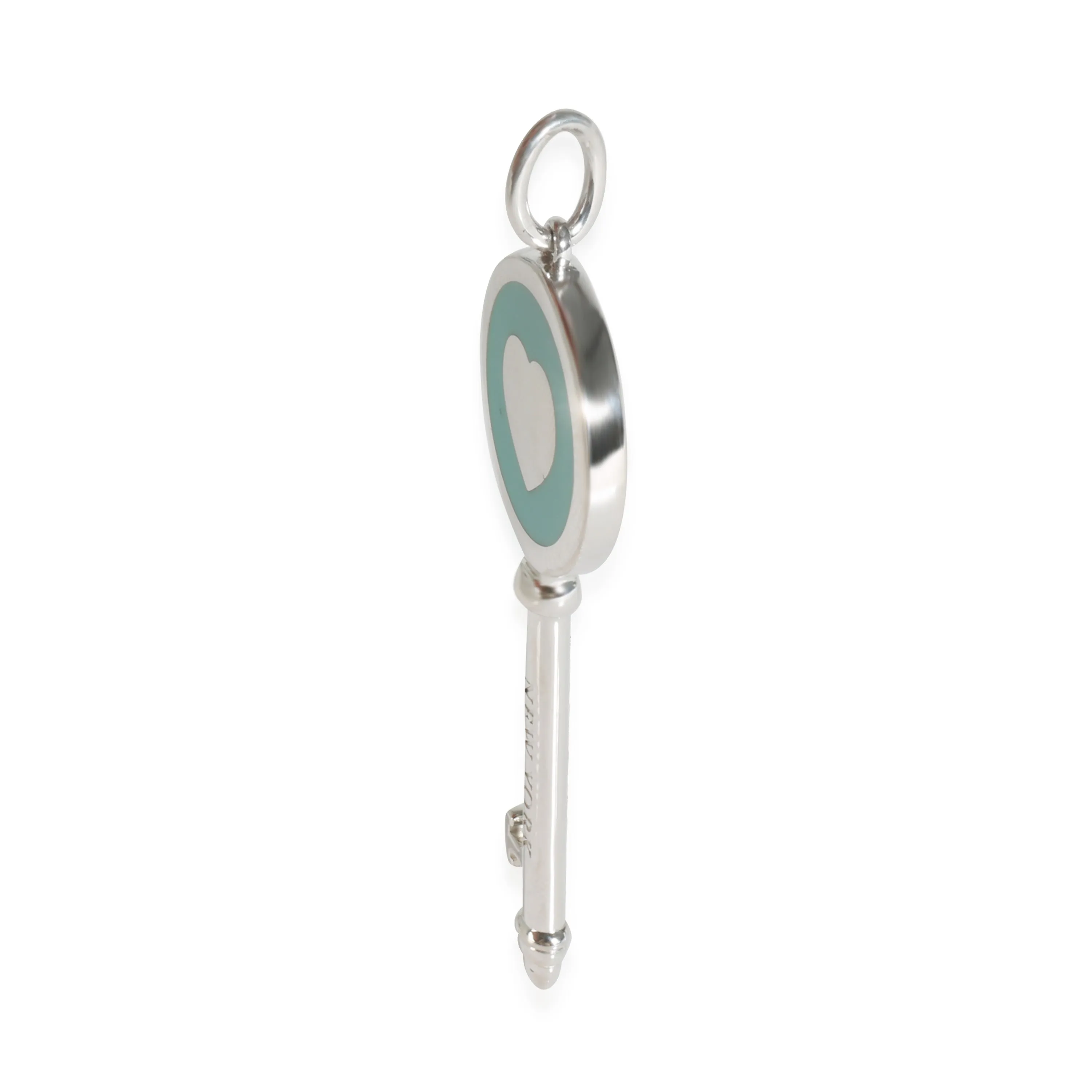 Tiffany & Co. Jewelry Blue Enamel Key Pendant in Sterling Silver