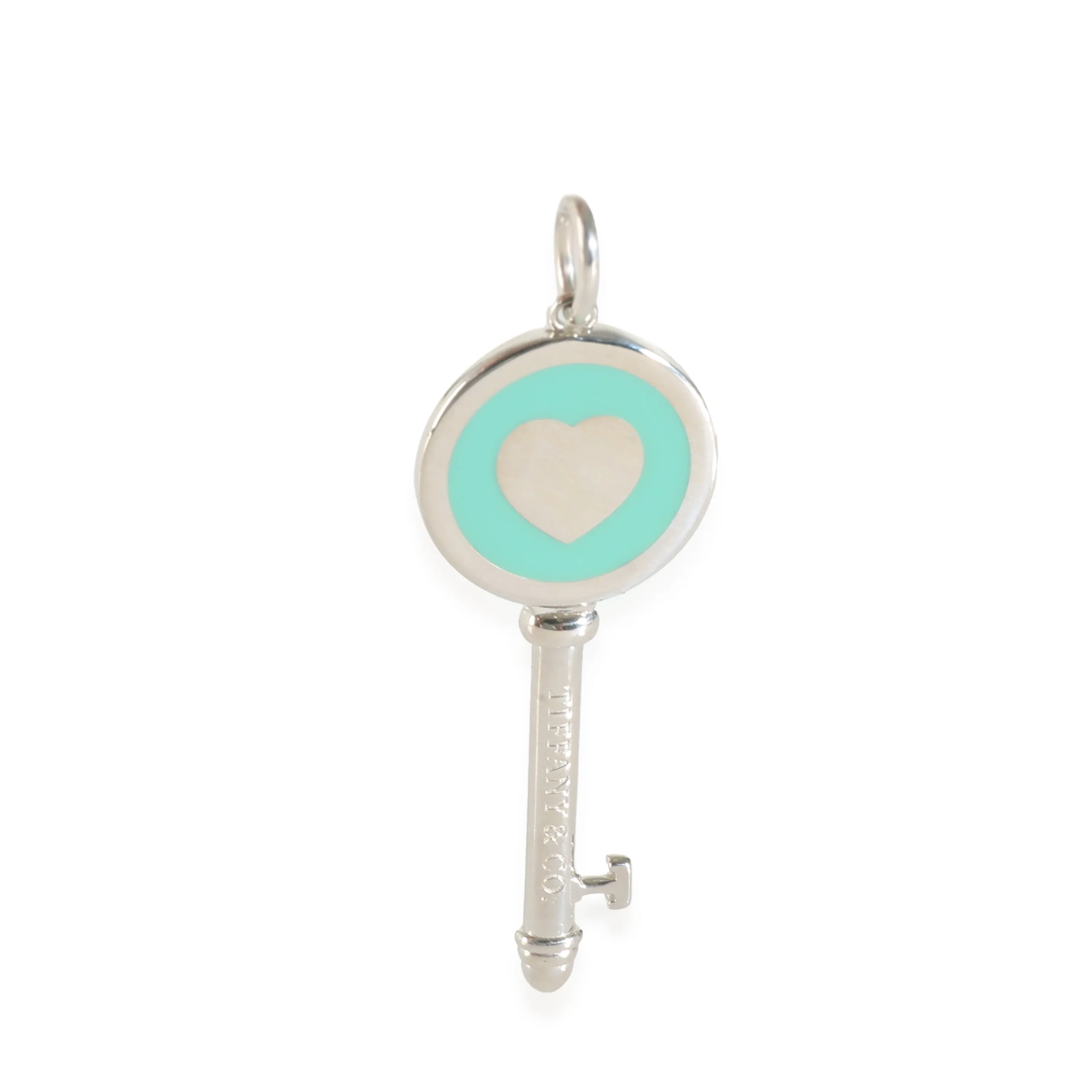 Tiffany & Co. Jewelry Blue Enamel Key Pendant in Sterling Silver
