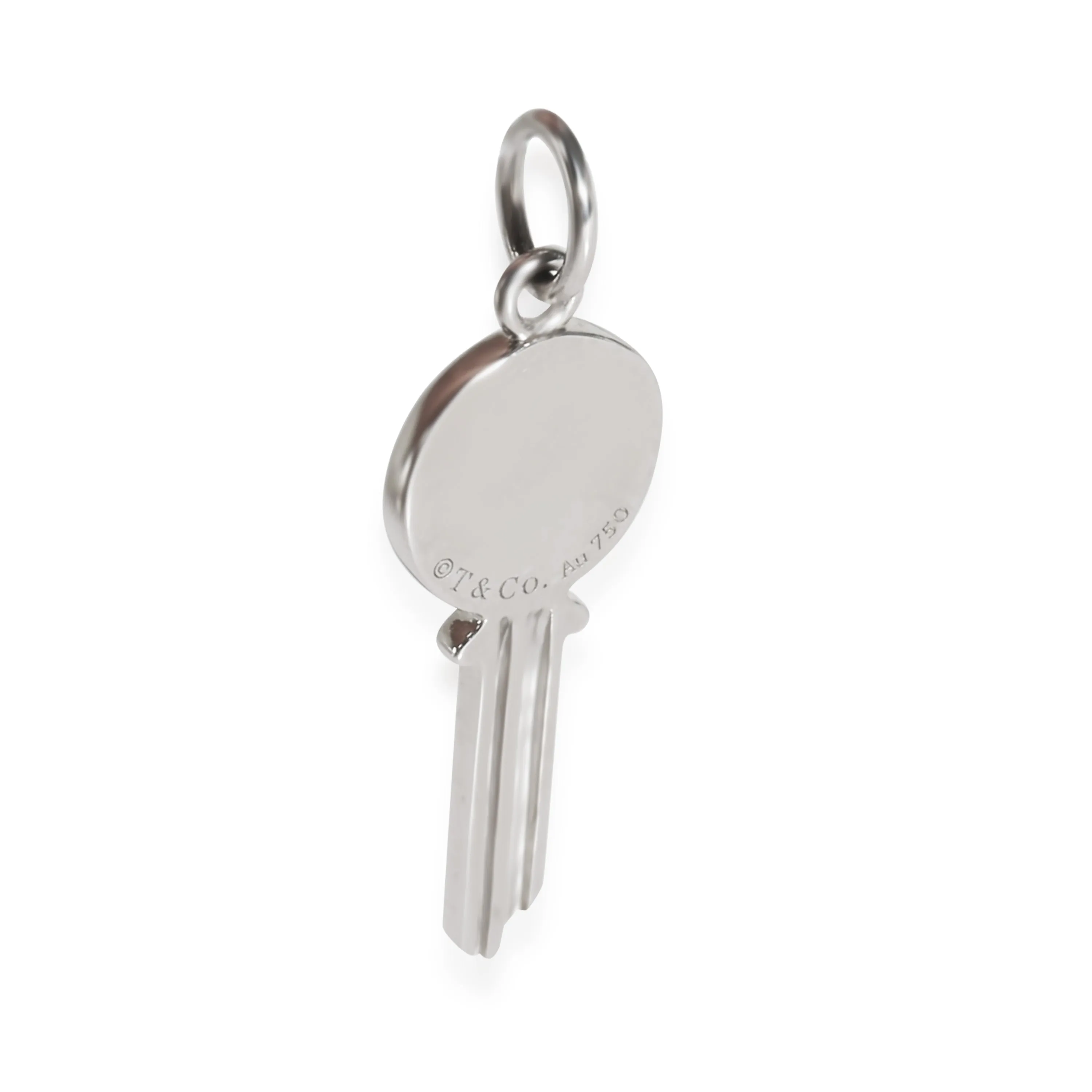 Tiffany & Co. Jewelry Mini Diamond Key Charm in 18k White Gold 0.04 CTW